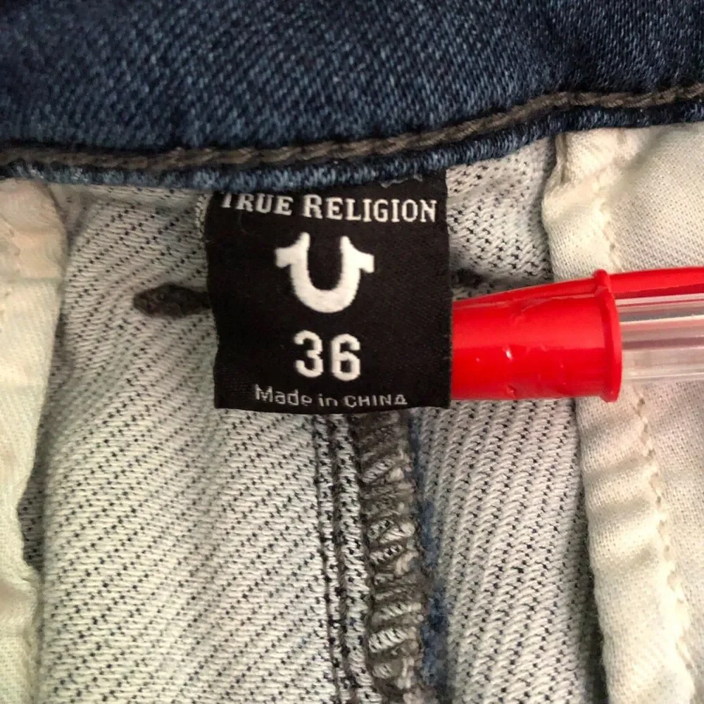 True Religion Jeans Mens 36 Blue Denim Detour Undercover Utility Pants 38 x 30